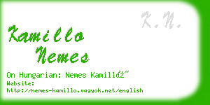 kamillo nemes business card